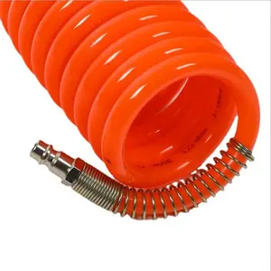 PU Reinforced 25 Feet Air Compressor Hose 1/4 Inch ID with Brass Fittings and Swivel 1/4 NPT Customizable Cutting Service