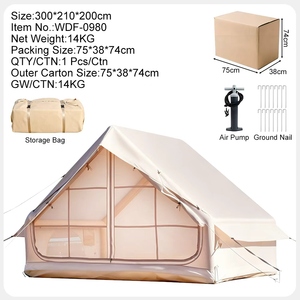 Carpa Inflable Ligera y Espaciosa para Acampar, 300x210x200cm, Impermeable, Resistente al Viento, para las Cuatro Estaciones, Una Habitación, Fácil de Instalar, con Bomba de Aire - Product Image 1