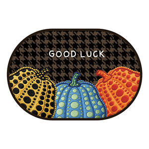 Tapis de bain ovale style américain en imitation lin, antidérapant, absorbant, séchage rapide, pour salle de bain, entrée, toilettes, usage domestique - Product Image 3