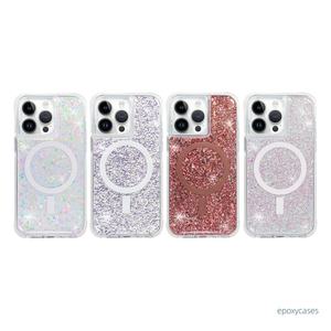 Étui de téléphone magnétique antichoc avec paillettes de luxe pour tous les types de téléphones avec impression pour iPhone 15 Pro Max - Product Image 6