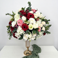 Boule de fleurs artificielles réalistes pour centres de table, blanc et violet, pour décoration de table de mariage
