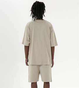 T-shirt personalizzata 100% di puro cotone a maniche a pipistrello fornitore di abbigliamento <span class=keywords><strong>da</strong></span> uomo oversize t-shirt con logo t-shirt peso massimo - Product Image 3