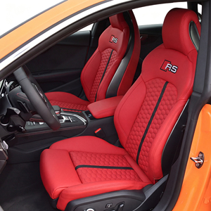 Funda de Asiento de Coche Roja Personalizada de Cuero Impermeable para 5 Plazas, Protector de Asiento a Medida para <span class=keywords><strong>Audi</strong></span> S5 <span class=keywords><strong>Sportback</strong></span> 2018 - Servicio OEM, MOQ Bajo - Product Image 1