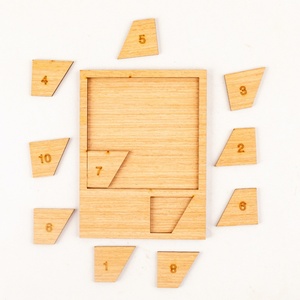 Rompecabezas de Madera con Forma de Cuadrado que Desaparece, Juguete Educativo en Caja Plana, Regalo de Cumpleaños o Festividades, 10 Piezas, Diseño Personalizado, para Niños de 5 a 7 Años - Product Image 4