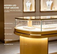 Vitrine de luxe pour bijoux avec éclairage LED et fond en verre, support mural, écologique, durable, couleurs personnalisables