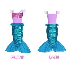 Disfraz de Princesa Ariel Sirena para Niñas, Vestido de Verano sin Mangas con Mangas Abullonadas hasta la Rodilla para Carnaval y Halloween - Product Image 2