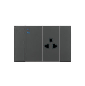 Bán hàng nóng Nam Mỹ tiêu chuẩn 118 chuyển đổi ánh sáng <span class=keywords><strong>1</strong></span>/<span class=keywords><strong>2</strong></span>/3 <span class=keywords><strong>gang</strong></span> với Big grey Bảng điều chỉnh 16A 250V cho khách sạn tường thiết bị chuyển mạch và ổ cắm - Product Image 2