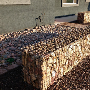 Gabion carré en fil de fer galvanisé à chaud 2x1x1M, maille soudée pour mur de soutènement, pliable - Product Image 1