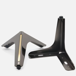 1/4 pezzo Anti-ruggine e Anti-corrosione gambe per divano nero tre punte supporto gambe coltello comodino <span class=keywords><strong>piedi</strong></span> per TV mobile piede - Product Image 5