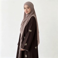 Ensemble Abaya en chocolat personnalisé pour femmes, OEM ODM, vêtements modestes, vêtements musulmans islamiques, vente en gros