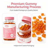 Gummies de L-Tyrosine sans sucre en gros, 1000 mg, à base de plantes, pour la santé cognitive et le bien-être quotidien