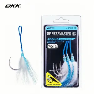 BKK SF8070-3X-HG Ganchos de pesca auxiliares luminosos para jigging 1/0#-11/0# com linha trançada macia e forte