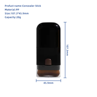 Emballage en tube plastique PP OEM 20g, pinceau correcteur double face, applicateur en caoutchouc, bouchon à clapet, impression de logo personnalisée, correcteur
