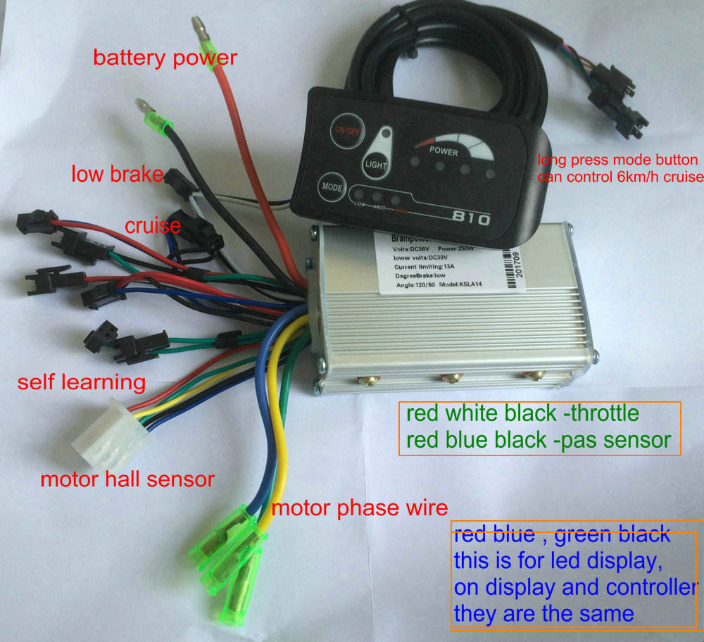 Display LED 810 Per E-Bike - Pannello Controllo Bicicletta Elettrica 24V/36V/48V