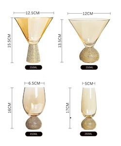 Verre à <span class=keywords><strong>martini</strong></span> 260-450 ml, nouveau modèle 2022, tige épaisse, forme unique, décoration en diamant, cadeau d'affaires durable - Product Image 6