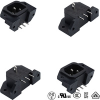 Conector de Alimentación Industrial IEC C14, 15A 250V CA, de Nylon, con Tornillo, para Panel, Chasis, PCB