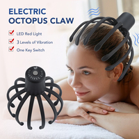 Masseur de tête électrique rechargeable par USB en forme de pieuvre, pour le cuir chevelu, relaxation corporelle, soulagement du stress, appareil portable en gros, stock US
