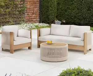 XY Best Villa Luxury Outdoor Sofa Courtyard Highend Teak Rattan Furniture Garden Outdoor Terrace Leisure Sofa Combination