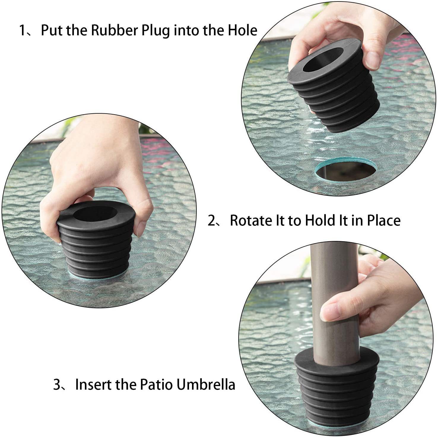 cone wedge for patio umbrella DGQ 2 Packs Umbrella Plug fits poles up to 1.5" This dark brown Myard Patio Umbrella Cone Wedge,