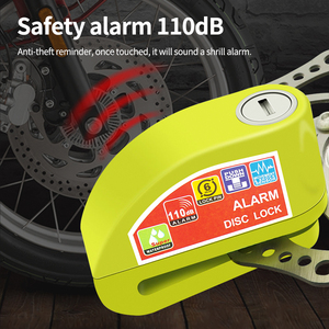 <span class=keywords><strong>Alarm</strong></span> kunci sepeda motor, perlindungan keselamatan cakram gembok paduan aluminium Anti Maling pengingat tali kunci - Product Image 3