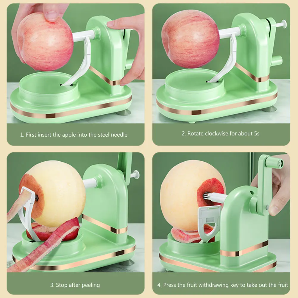 Hot Bán phụ kiện nhà bếp tiện ích Apple Máy Nghiền lột Máy đa chức năng ROTARY Pear Apple Peeler Cutter