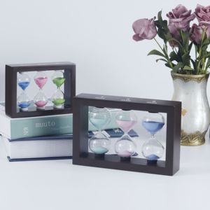 Minuteur de thé en bois en forme de sablier 1, 3, 5 minutes pour la préparation du thé, minuteur de compte à rebours de cuisine pour accessoires de thé en vrac - Product Image 1