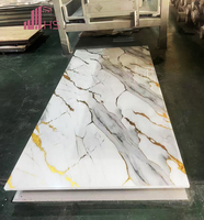 Nouvelle conception 2025, feuille de marbre en PVC couleur ligne dorée, panneau mural imperméable, feuille de marbre UV pour la décoration de panneaux muraux