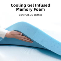 Surmatelas en mousse à mémoire de forme infusée de gel rafraîchissant, confortable et orthopédique, 160*200, 3 pouces, Queen Twin XL Full Size, avec fermeture éclair