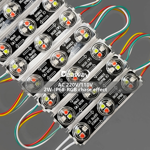 Cao BRIGHT 110V 220V RGB đuổi theo hiệu ứng dẫn mô-đun 2 Wát SMD 3030 9 <span class=keywords><strong>LED</strong></span> với ống kính IP68 mô-đun không thấm nước cho cửa hàng dấu hiệu trang trí - Product Image 1