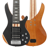 Guitare Basse Électrique GALYDA Neck-Through-Body 4, 5 ou 6 Cordes avec Micros Actifs, Corps en Frêne et Table en Bois de Zèbre, Basse Personnalisée en Gros