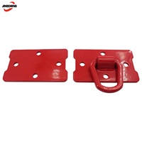 Anneau de fixation robuste pour tracteur, à visser, avec plaques arrière, pour remorque, camping-car, UTV, camion, acier forgé de qualité 70, rouge
