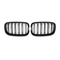 Pour BMW X5 E70 2008-2013 X6 E71 2008-2014 Grille de calandre avant à double lamelles noires brillantes en ABS moulé par injection