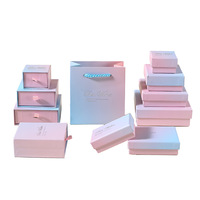 Boîte à bijoux en stratifié dégradé nacré avec couvercle et base, style tiroir, pour bagues et boucles d'oreilles, emballage spécial pour accessoires