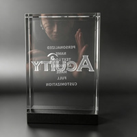 Plaque en cristal carrée noire Neelpure AW100306 avec design gravé au laser et motif personnalisé DIY