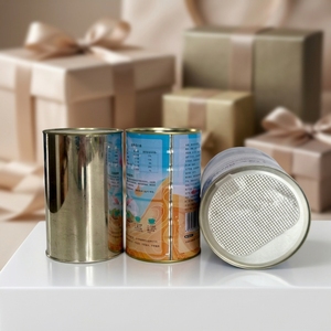 Boîtes cylindriques personnalisées en fer blanc pour emballage alimentaire, surface laquée, vente en gros, achat en vrac, boîtes vides - Product Image 2