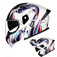 Nouveau casque de moto modulaire intégral ABS en promotion avec double visière et doublure en mousse toutes saisons
