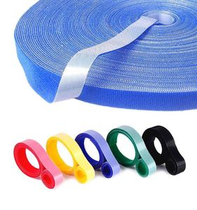 Nylon Fastener Velcroes Cable Tie Nylon <b>Hook</b> and Loop Strap Cable Tie Cinch Strap Buckle Custom Velcroes - Product Image 1