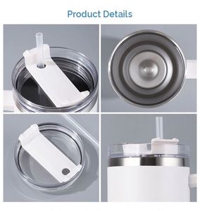 Stainless Steel Tumbler 40 Oz <b>With</b> Handle And <b>Straw</b> Vacuum Insulated Travel Mug Multiple Colors - Product Image 3