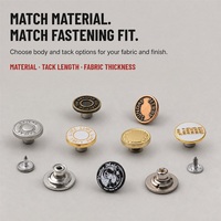 Boutons en cuivre sans plomb vintage personnalisés, boutons plaqués écologiques pour jeans, vestes et vêtements en denim