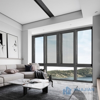 Nouvelle conception moderne, fenêtres coulissantes horizontales en verre trempé avec cadre en alliage d'aluminium résistant aux chocs pour la décoration de balcon