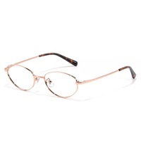 Monture de lunettes optiques vintage ovale en métal unisexe, or rose, monture intégrale, UV400, anti-lumière bleue, durable, pour verres correcteurs