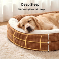 Lit pour chien en peluche douce en laine, type grotte, avec housse à capuche enveloppante et chaude, confortable, antidérapant, lavable, taille XL pour chiens de taille moyenne/grande