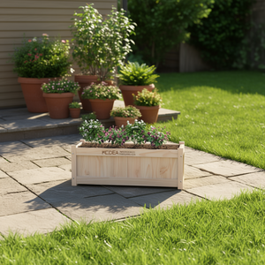 Mcdea Solid Wood Garden <b>Planter</b> 35.4x12.2x12.2 Inch <b>Rectangular</b> Flower Pot Rustic Style For <b>Outdoor</b> Plants - Product Image 2