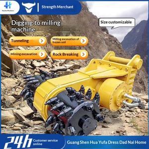 Cabezal de fresado y excavación longitudinal para excavadora, cabezal de excavación y fresado, modificación de excavadora para ranurado - Product Image 1