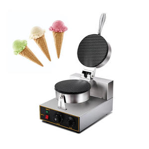 Machine à gaufres et cornets de crème glacée électrique portable en acier inoxydable pour usage commercial - Product Image 1