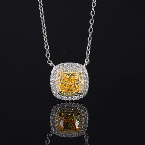 Nueva Joyería de Lujo para Mujer de Plata, Diseño de Flor de Hielo, Aleación de Metal Precioso con Diamante Amarillo - Product Image 3