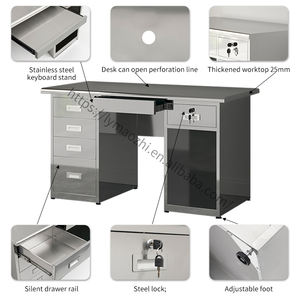 עיצוב מודרני נירוסטה אחסון שולחן מסחרי מחשב מסחרי 5 מגירות עמידות למקלדת לשימוש חדר השינה במשרד - Product Image 2