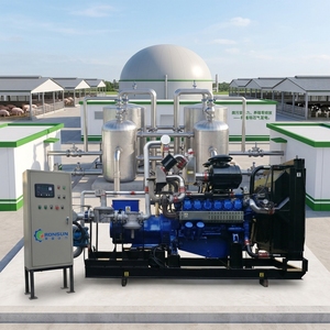 Groupe électrogène VMAN 300KW à refroidissement par eau, démarrage électrique, 380V, Stamford 375kva, pour gaz de synthèse, gaz de biomasse, biogaz, gaz naturel - Product Image 1
