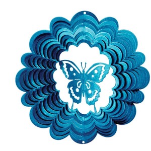 Carillon à vent en acier inoxydable en forme de papillon, 12 pouces, ornement décoratif suspendu, décoration de jardin extérieur - Product Image 1