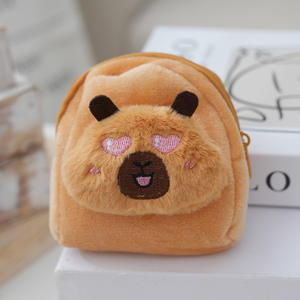 Porte-clés en peluche mignon de capybara de dessin animé, accessoire scolaire pour enfants, design anime, jouet en peluche miniature, porte-monnaie KL - Product Image 2